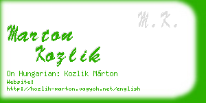 marton kozlik business card